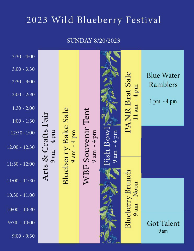 Schedule Wild Blueberry Festival